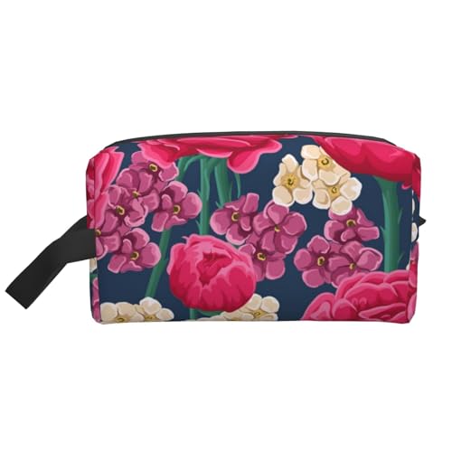 Rosa-rote Rosentextur, Kosmetik-Organizer mit großer Kapazität, Reise-Make-up-Tasche für Frauen von BYwenhopnbs