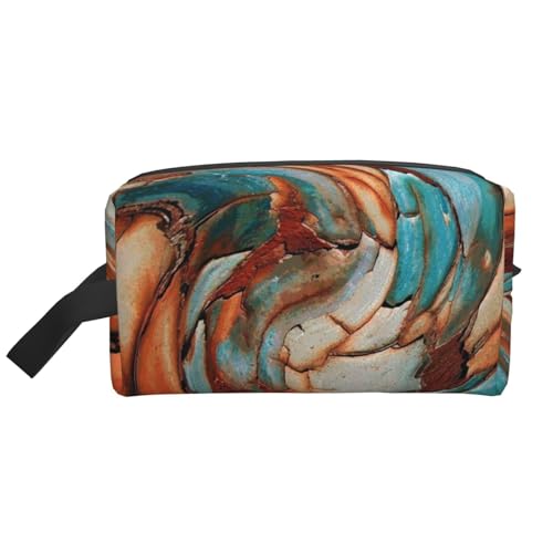 Rostblaue abstrakte Kunst, Kosmetik-Organizer mit großer Kapazität, Reise-Make-up-Tasche für Damen von BYwenhopnbs