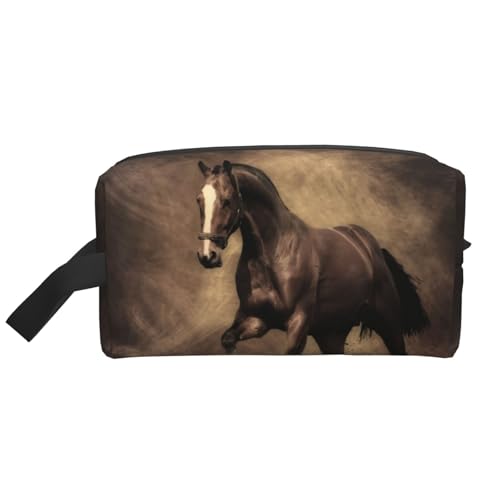 Running Horse Coffee Kosmetik-Organizer mit großer Kapazität, Reise-Make-up-Tasche für Frauen von BYwenhopnbs