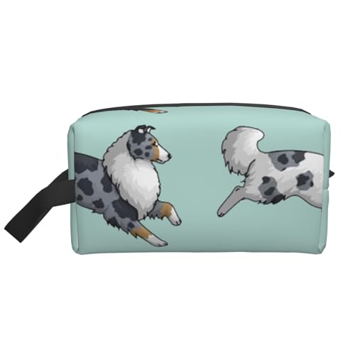 Running Rough Collie Dog Kosmetik-Organizer mit großer Kapazität, Reise-Make-up-Tasche für Frauen von BYwenhopnbs