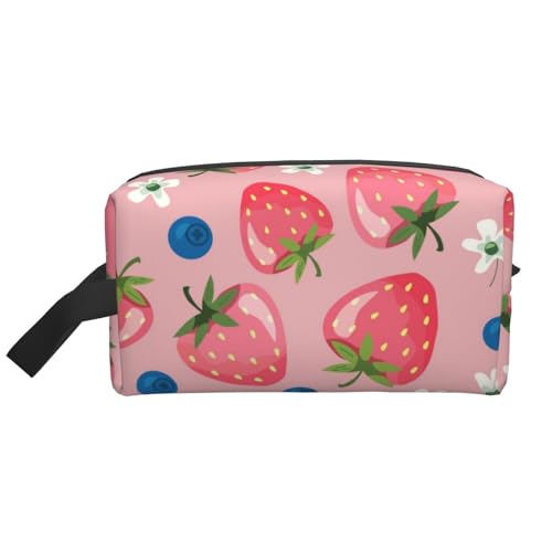 Schöne rosa Erdbeere, Kosmetik-Organizer mit großer Kapazität, Reise-Make-up-Tasche für Frauen von BYwenhopnbs