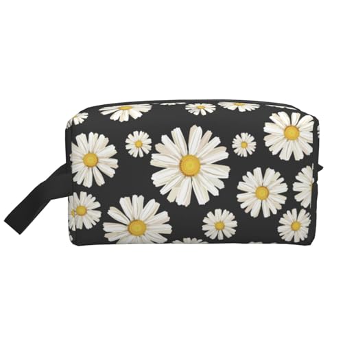 Schöne weiße Gänseblümchen, Kosmetik-Organizer mit großer Kapazität, Reise-Make-up-Tasche für Frauen von BYwenhopnbs