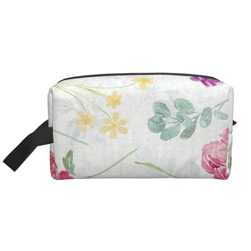 Schöner, frischer Frühlingsblumen-Kosmetik-Organizer mit großer Kapazität, Reise-Make-up-Tasche für Frauen von BYwenhopnbs