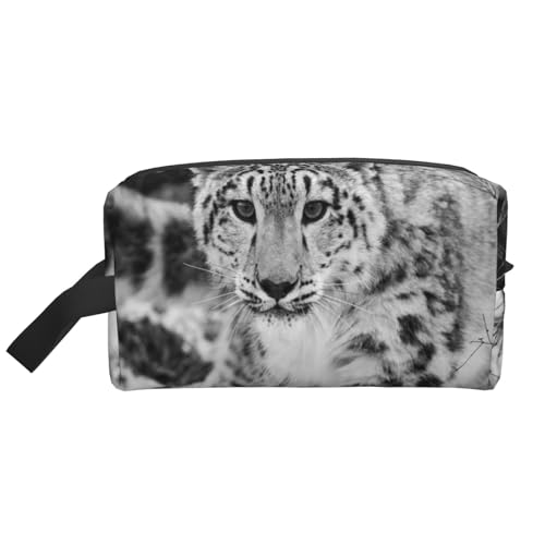 Snow Leopard Kosmetik-Organizer mit großer Kapazität, Reise-Make-up-Tasche für Damen von BYwenhopnbs