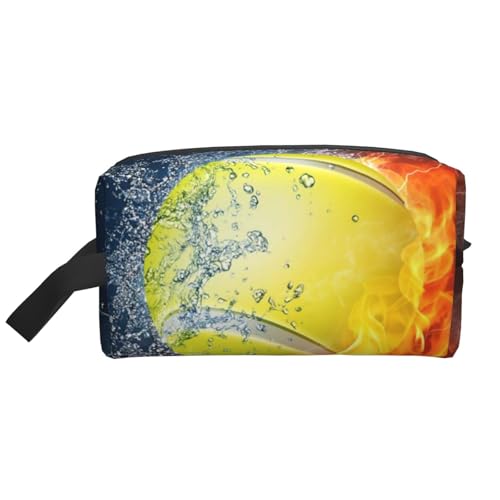 Tennisball in Feuer und Wasser, Kosmetik-Organizer mit großer Kapazität, Reise-Make-up-Tasche für Frauen von BYwenhopnbs