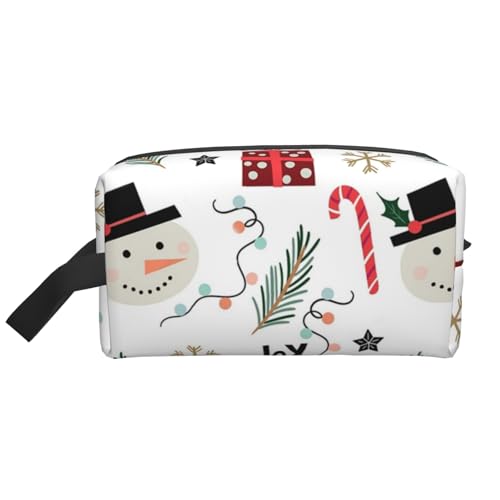 Weihnachten mit Schneemann, Kosmetik-Organizer mit großer Kapazität, Reise-Make-up-Tasche für Frauen von BYwenhopnbs