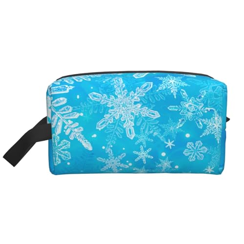 Weihnachts-3D-Eis-Schneeflocke, Kosmetik-Organizer mit großer Kapazität, Reise-Make-up-Tasche für Frauen von BYwenhopnbs