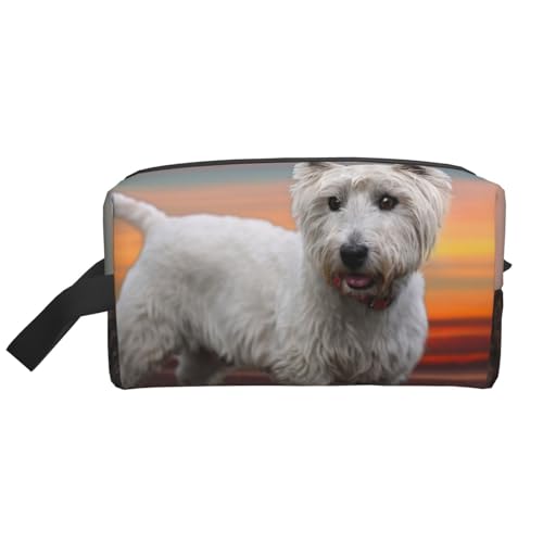 West Highland White Terrier Hunde Berge Weiß Kosmetik-Organizer mit großer Kapazität, Reise-Make-up-Tasche für Frauen von BYwenhopnbs