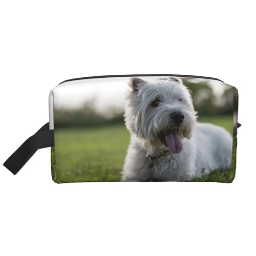 Westie Lawn West Highland White Terrier Dogs Kosmetik-Organizer mit großer Kapazität, Reise-Make-up-Tasche für Frauen von BYwenhopnbs