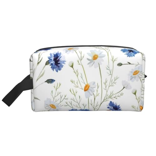 Wildblumen und Kornblumen, Gänseblümchen, Kosmetik-Organizer mit großer Kapazität, Reise-Make-up-Tasche für Damen von BYwenhopnbs