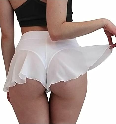 BZB Damen Yoga Shorts Scrunch Booty Hot Pants Hohe Taille Gym Workout Active Butt Lifting Sport Leggings, Z-weiß, Groß von BZB