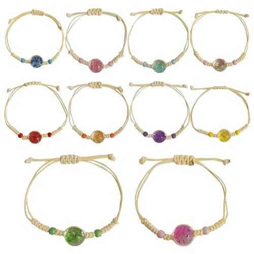 BZKSER 10er-Pack Kinderarmbänder - Freundschaftsarmbänder, Längenverstellbar, für Mädchen & Frauen, Handgemacht, Geflochtene Armbänder von BZKSER