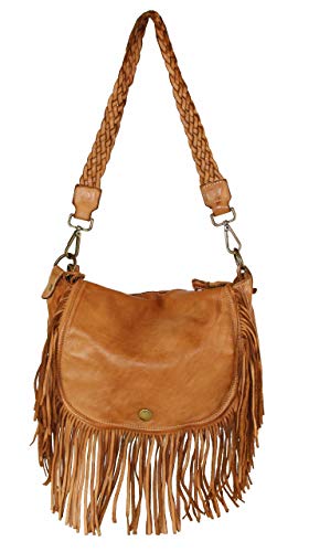 BZNA Bag Bari cognac Italy Designer Damen Handtasche Ledertasche Schultertasche Tasche Leder Shopper Neu von BZNA