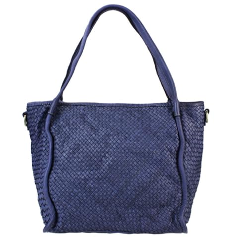 BZNA Bag Buca Blau Italy Designer Damen Handtasche Ledertasche Schultertasche Tasche Leder Shopper Neu von BZNA