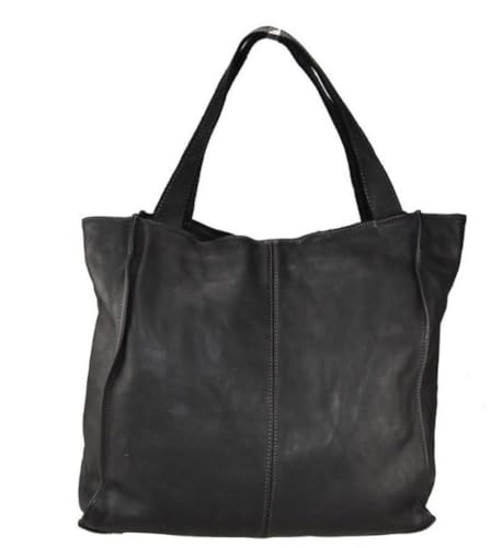 BZNA Bag Cassy schwarz vintage Italy Designer Business Damen Handtasche Ledertasche Schultertasche Tasche Leder Shopper Neu von BZNA