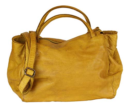 BZNA Bag Diana gelb yellow Italy Designer Damen Handtasche Schultertasche Tasche Leder Shopper Neu von BZNA