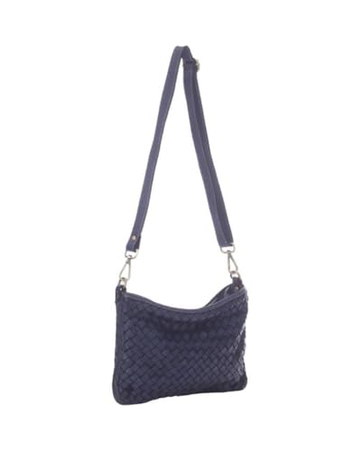 BZNA Bag Emma Blau navy Italy Designer Clutch Umhängetasche Damen Handtasche Schultertasche Tasche Leder Neu von BZNA