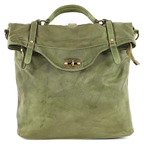 BZNA Bag Gabi grün Backpacker Designer Rucksack Damenhandtasche Schultertasche Leder Nappa ItalyNeu von BZNA