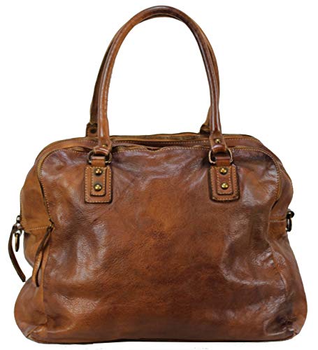 BZNA Bag Lue cognac brown Italy Designer Messenger Damen Handtasche Schultertasche Tasche Leder Shopper Neu von BZNA