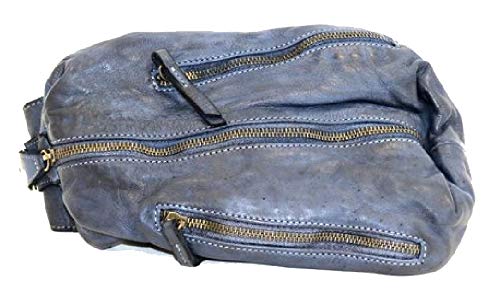 BZNA Bag Martin blau Italy Designer Gürteltasche Bauchtasche Fanny Bag Umhängetasche Schultertasche Tasche Leder Shopper Neu von BZNA