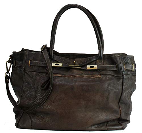 BZNA Bag Mila Braun moro vintage Italy Designer Business Damen Handtasche Ledertasche Schultertasche Tasche Leder Shopper Neu von BZNA