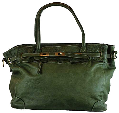 BZNA Bag Mila Grün verde vintage Italy Designer Business Damen Handtasche Ledertasche Schultertasche Tasche Leder Shopper Neu von BZNA