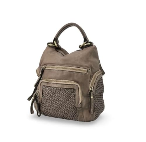 BZNA Bag Pia Taupe Backpacker Designer Rucksack Damenhandtasche Schultertasche Leder Nappa ItalyNeu von BZNA