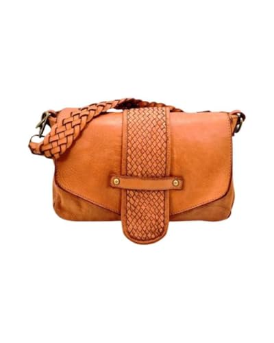 BZNA Bag Rada Cognac Italy Designer Damen Ledertasche Handtasche Schultertasche Tasche Leder Clutch Neu von BZNA