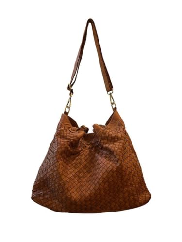 BZNA Bag Ronka Cognac Italy Designer Damen Handtasche Ledertasche Schultertasche Tasche Leder Shopper Neu von BZNA