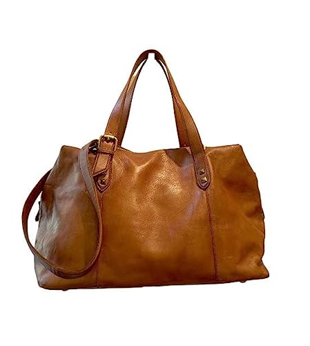 BZNA Bag Serena cognac Italy Designer Damen Handtasche Ledertasche Schultertasche Tasche Leder Shopper Neu von BZNA
