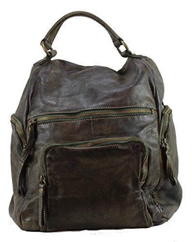 BZNA Bag Stella verde Backpacker Designer Rucksack Damenhandtasche Schultertasche Leder Nappa sheep ItalyNeu von BZNA