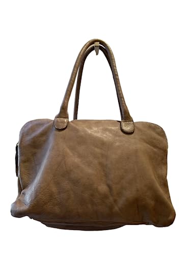 BZNA Bag Vanja Taupe Braun Italy Designer Messenger Damen Ledertasche Handtasche Schultertasche Tasche Leder Shopper Neu von BZNA