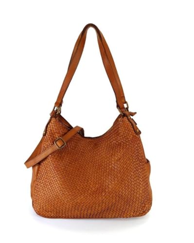 BZNA Bag Yuna Cognac Italy Designer Shopper Handtasche Schultertasche Tasche Leder von BZNA