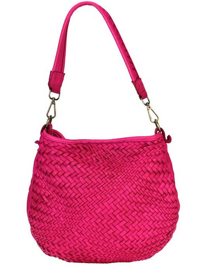 BZNA Handtasche Alesa Designer Ledertasche Schultertasche Umhängetasche, Geflochtenes Leder von BZNA