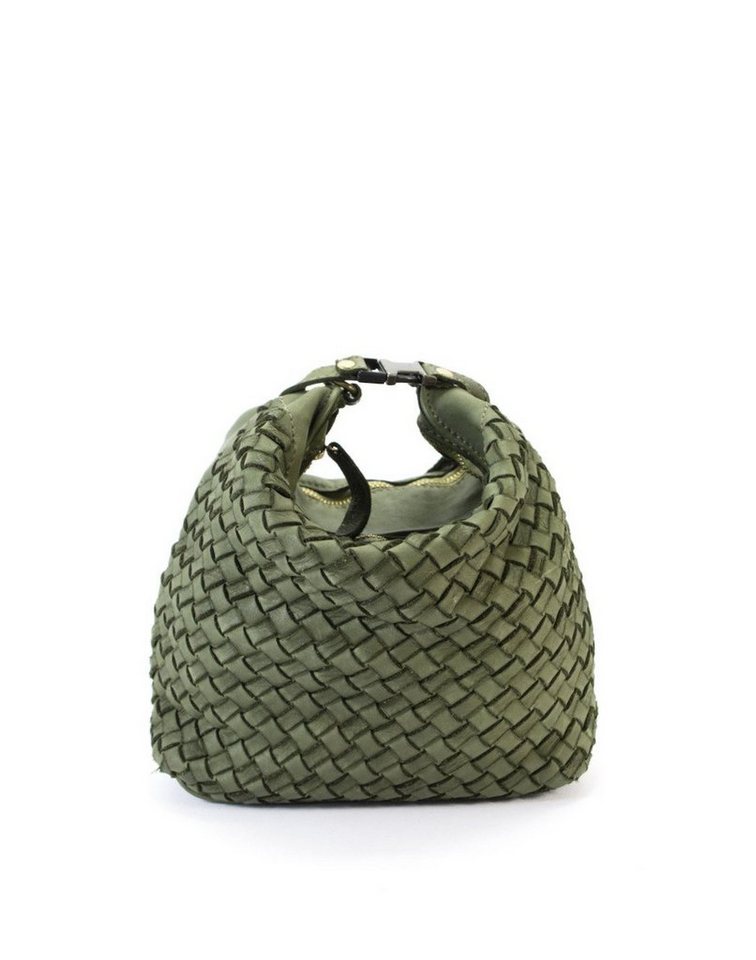 BZNA Handtasche Babsi Designer Beutel Schultertasche, Geflochtenes Leder von BZNA