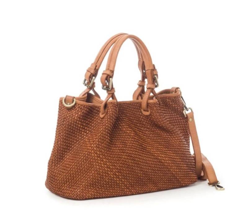 BZNA Handtasche Erna Designer geflochten Damen Tragetasche Ledertasche, Tolles Design von BZNA