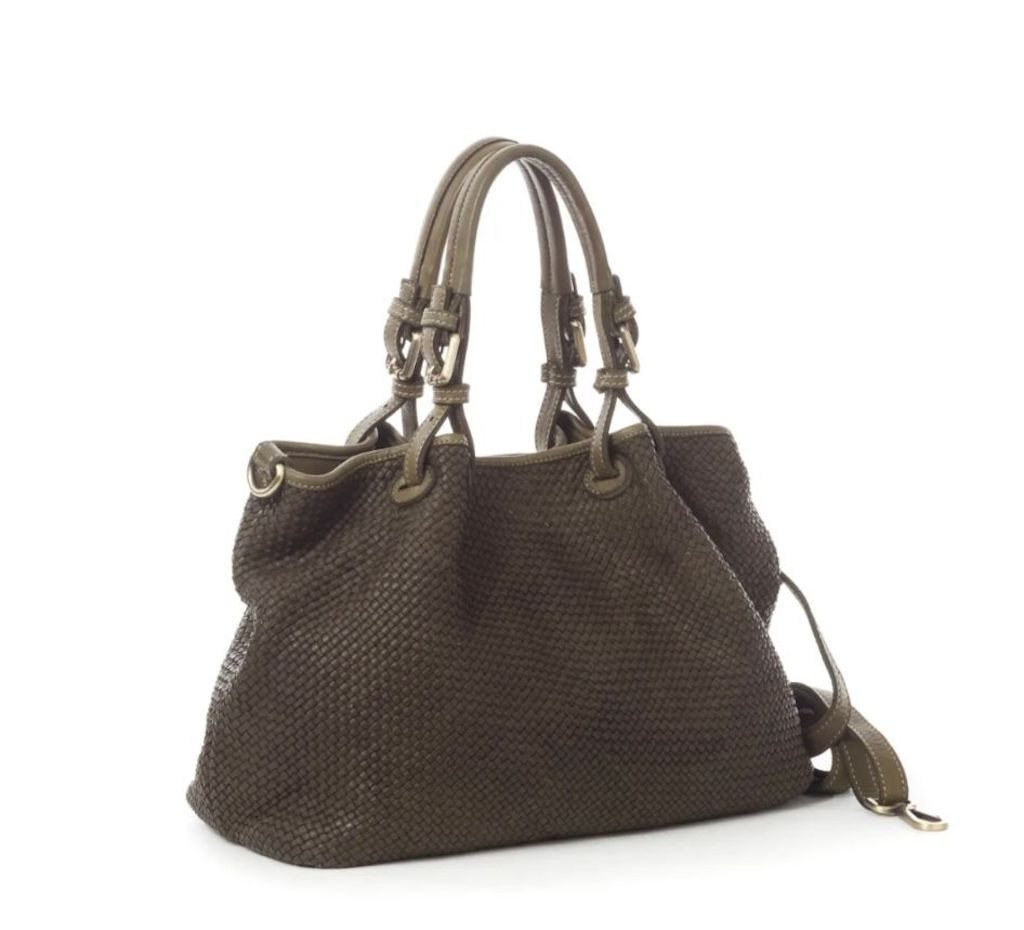 BZNA Handtasche Erna Designer geflochten Damen Tragetasche Ledertasche, Tolles Design von BZNA