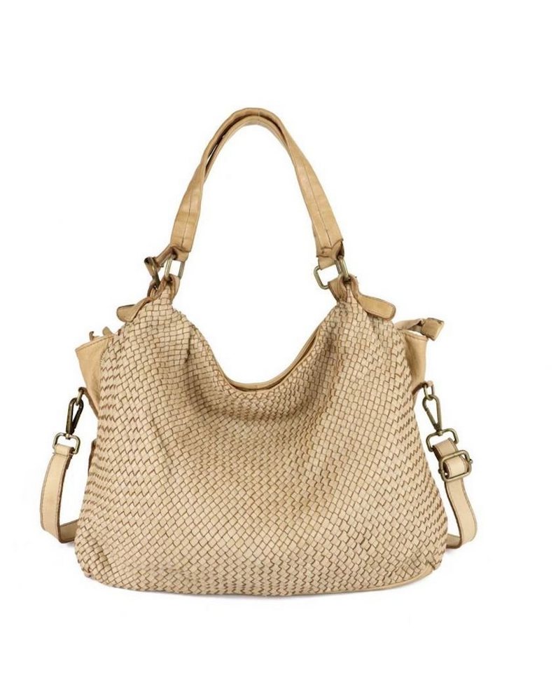 BZNA Handtasche Lea Italy Designer Damen Schultertasche Tasche Leder, Geflochtenes Leder von BZNA