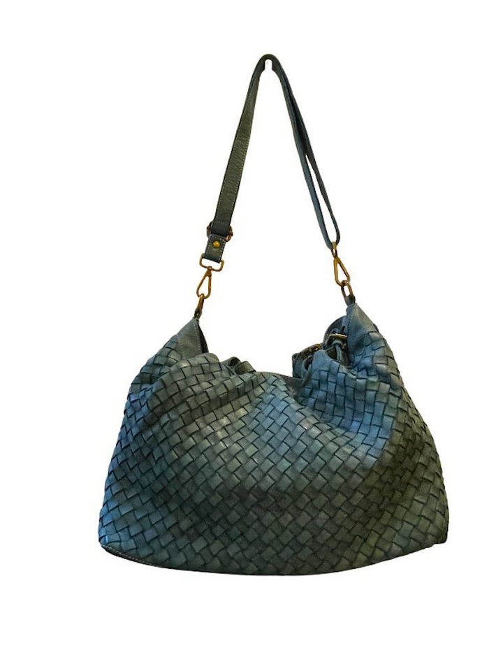 BZNA Handtasche Ronja Designer Umhängetasche Shopper, geflochtenes Leder von BZNA