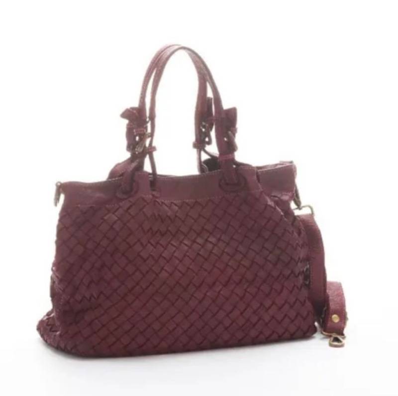 BZNA Handtasche Ronja Designer Umhängetasche Shopper, geflochtenes Leder von BZNA