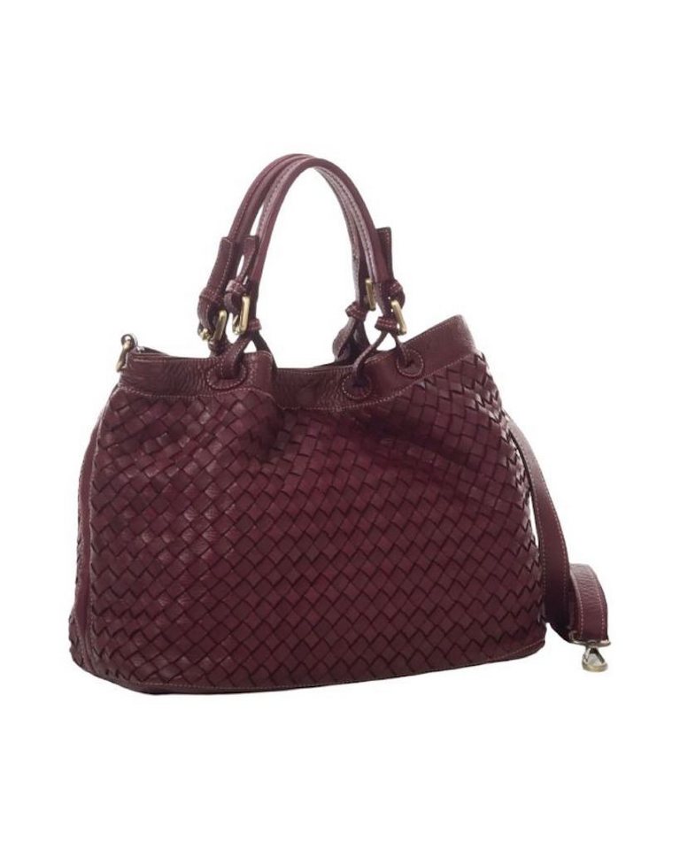 BZNA Handtasche Ronka Designer Umhängetasche Shopper, geflochtenes Leder von BZNA