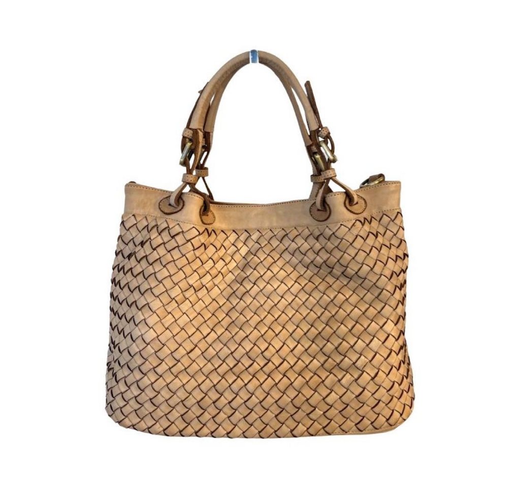 BZNA Handtasche Ronka Designer Umhängetasche Shopper, geflochtenes Leder von BZNA