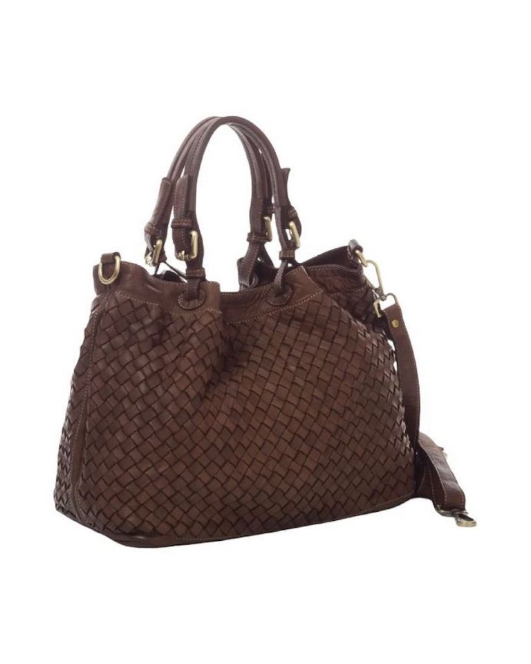 BZNA Handtasche Ronka Designer Umhängetasche Shopper, geflochtenes Leder von BZNA