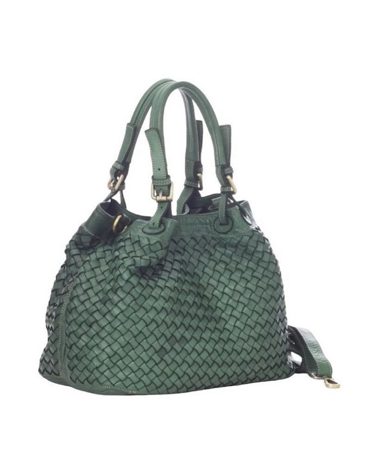 BZNA Handtasche Ronka Designer Umhängetasche Shopper, geflochtenes Leder von BZNA