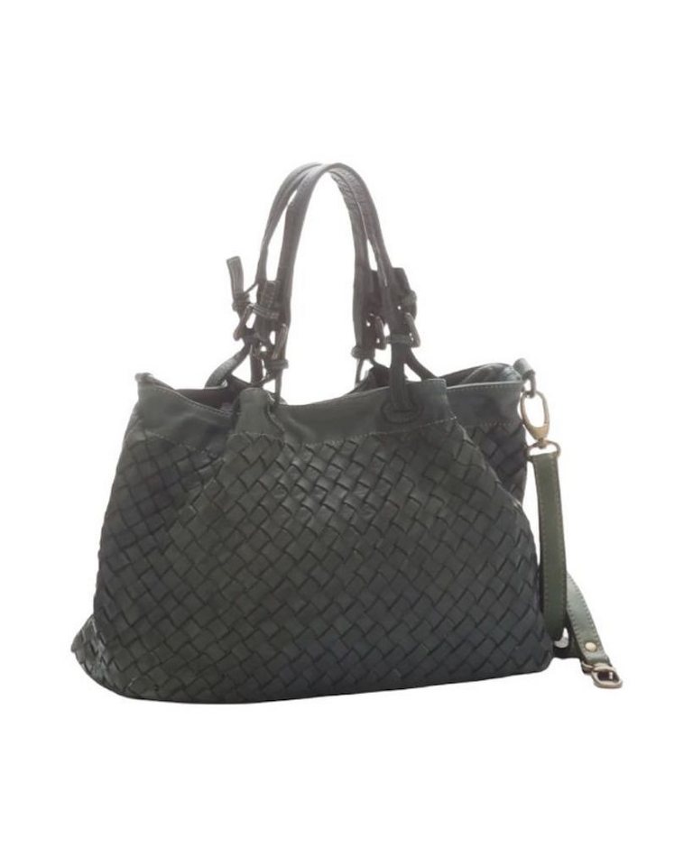 BZNA Handtasche Ronka Designer Umhängetasche Shopper, geflochtenes Leder von BZNA