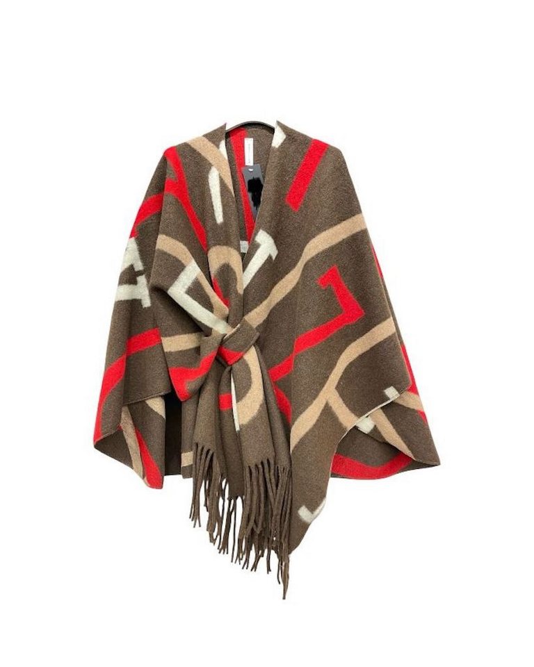 BZNA Poncho BZNA Valerie Strickponcho - Wolltuch mit Fransen - Cape MADE IN ITALY mit Fransen von BZNA