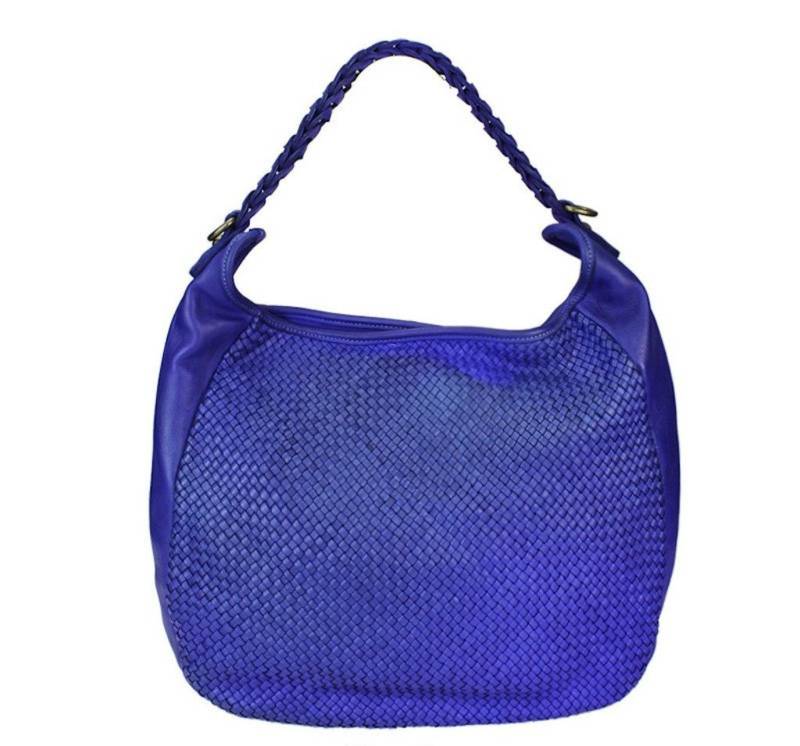 BZNA Schultertasche Manja Italy Designer Damen Handtasche Umhängetasche Tasche, geflochtenes Leder Front von BZNA