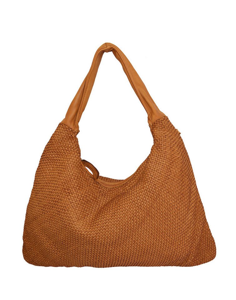 BZNA Schultertasche Mattia Italy Designer Damen Handtasche Shopper, Geflochtenes Leder von BZNA