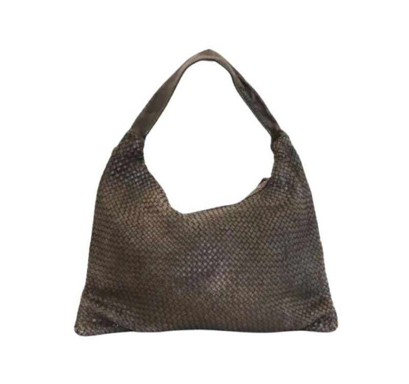 BZNA Schultertasche Mattia Italy Designer Damen Handtasche Shopper, Geflochtenes Leder von BZNA