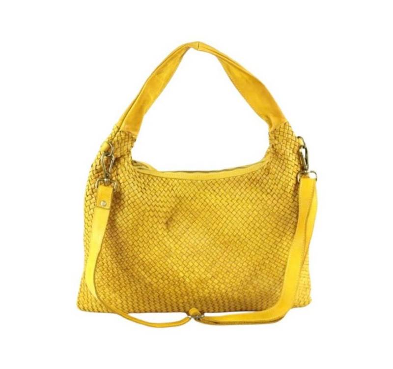 BZNA Schultertasche Mattia Italy Designer Damen Handtasche Shopper, Geflochtenes Leder von BZNA